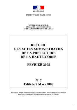 Février 2008 Portant Désignation Des Membres Du Comité Technique Paritaire Départemental Des Services De La Police Nationale De La Haute-Corse