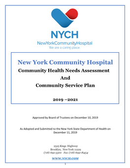 Community Service Plan 2019-2021