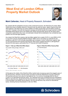 West End of London Office Property Market Outlook