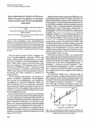 Spectrophotometric Studies on Electron- Donor-Acceptor
