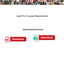Logic Pro X Laptop Requirements