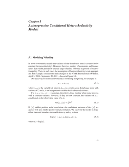 Autoregressive Conditional Heteroskedasticity Models