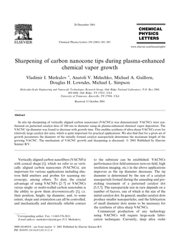 Sharpening of Carbon Nanocone Tips During Plasma-Enhanced Chemical Vapor Growth