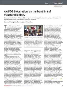 Wwpdb Biocuration: on the Front Line of Structural Biology