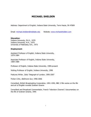 Michael Shelden Cv