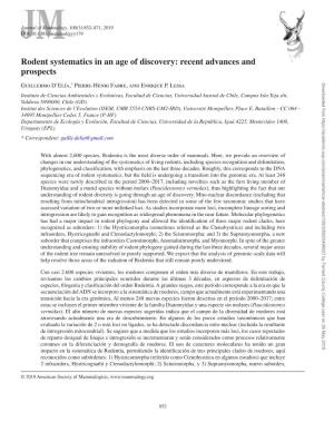 Rodent Systematics in an Age of Discovery: Recent Advances and Prospects