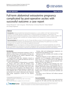 Full-Term Abdominal Extrauterine Pregnancy