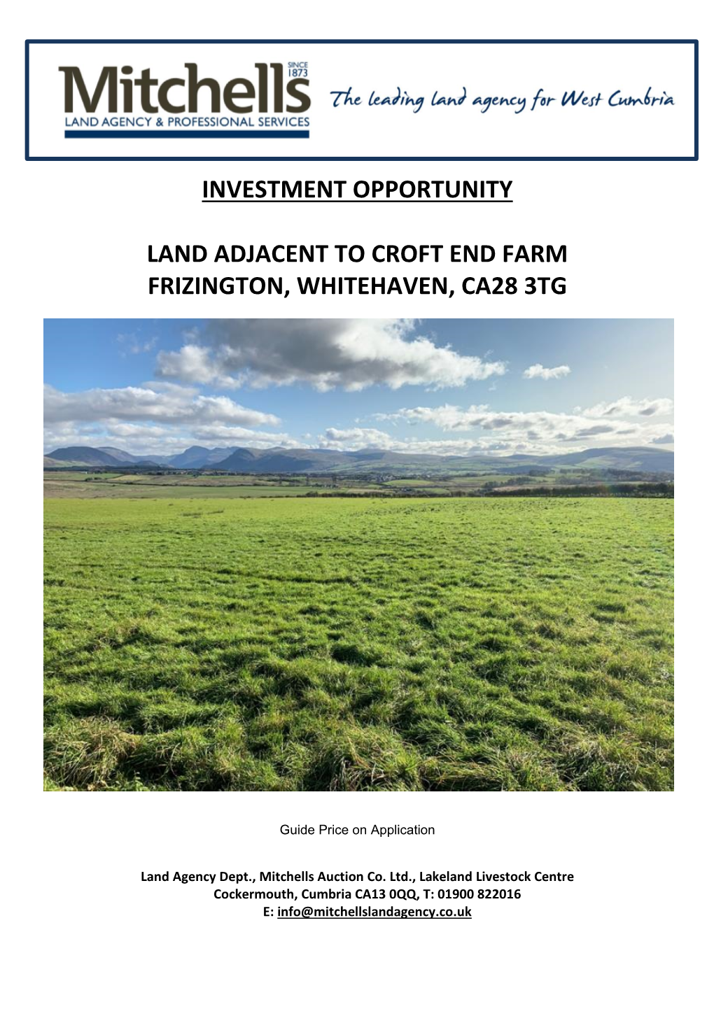 Investment Opportunity Land Adjacent to Croft End Farm