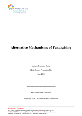 Alternative Mechanisms of Fundraising