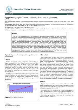 Egypt Demographic Trends and Socio-Economic Implications