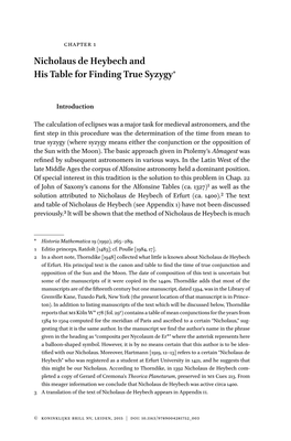 Nicholaus De Heybech and His Table for Finding True Syzygy*