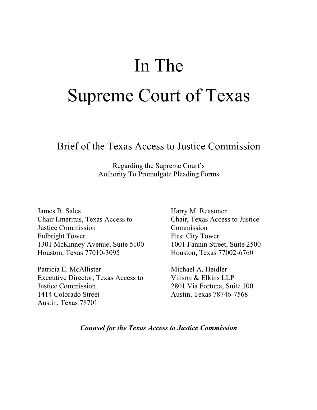 In the Supreme Court of Texas