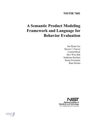A Semantic Product Modeling Framework and Language for Behavior Evaluation