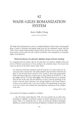 42 Wade–Giles Romanization System