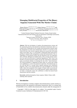 Managing Multifractal Properties of the Binary Sequence Generated with the Markov Chains