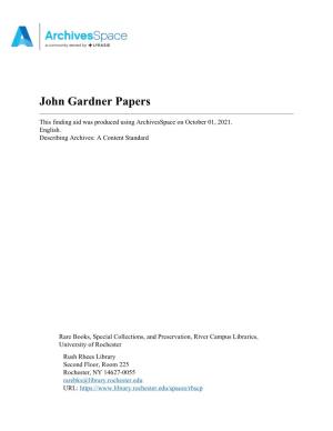 John Gardner Papers