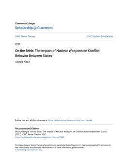 On the Brink: the Impact of Nuclear Weapons on Conflict Behavior Between States