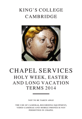 Holy Week and Easter and Long Vacation Terms 2014 Service List
