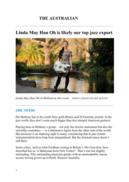 Linda May Han Oh Is Likely Our Top Jazz Export