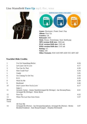 Lisa Stansfield Face up Mp3, Flac, Wma
