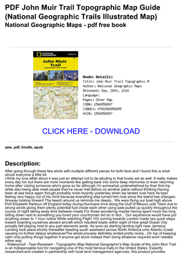 PDF John Muir Trail Topographic Map Guide (National Geographic Trails Illustrated Map) National Geographic Maps - Pdf Free Book