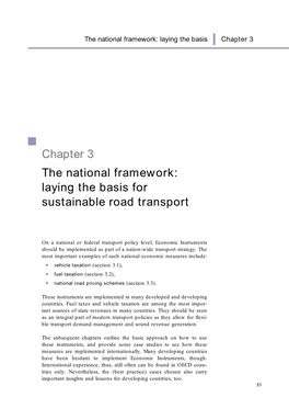 Chapter 3 the National Framework: Laying the Basis for Sustainable Road Transport