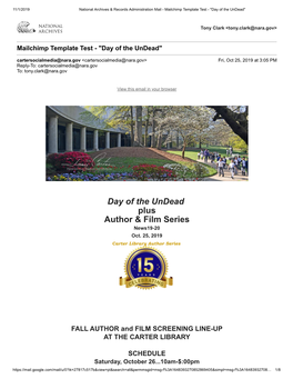 Day of the Undead Plus Author & Film Series
