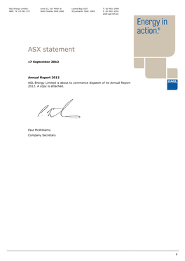 ASX Statement