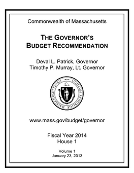 The Governor's Budget Recommendation