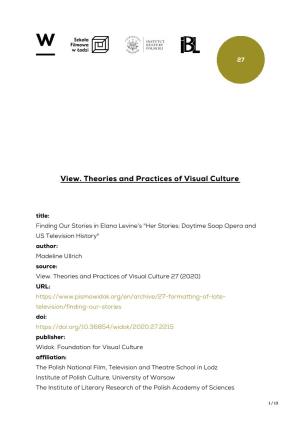 View. Theories and Practices of Visual Culture