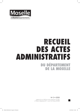 Recueil Des Actes Administratifs 2020