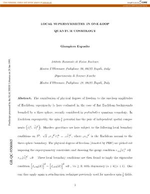 Local Supersymmetry in One-Loop Quantum Cosmology