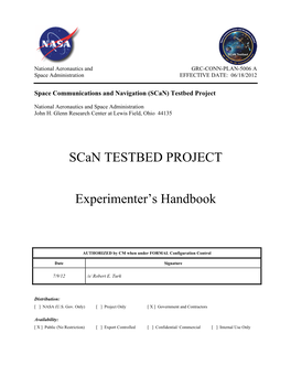 Experimenters Handbook (GRC-DOC-PLAN-5006)
