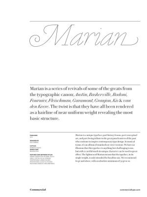 Marian Is a Series of Revivals of Some of the Greats