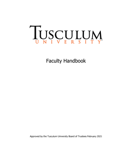 Faculty Handbook