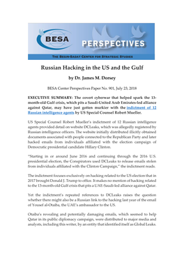 Russian Hacking in the US and the Gulf