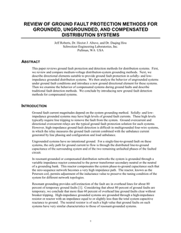 Review of Ground Fault Protection Methods for Grounded, Ungrounded, and Compensated Distribution Systems