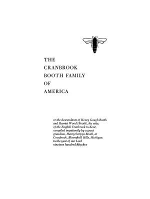 The Cranbrook Booth Family of America