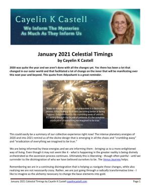 January 2021 Celestial Timings by Cayelin K Castell