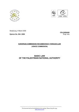 Basic Law of the Palestinian National Authority