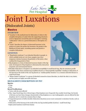 Joint Luxations