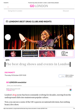The Best Drag Shows and Events in London GO LONDON