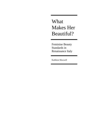 What Makes Her Beautiful?