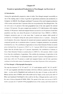 Chapter-IV Trends in Agricultural Productivity in West Bengal: An