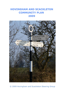 Hovingham and Scackleton Community Plan 2009