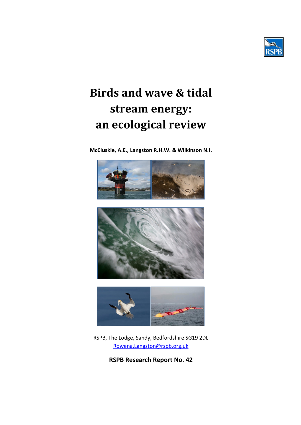 Birds and Wave & Tidal Stream Energy