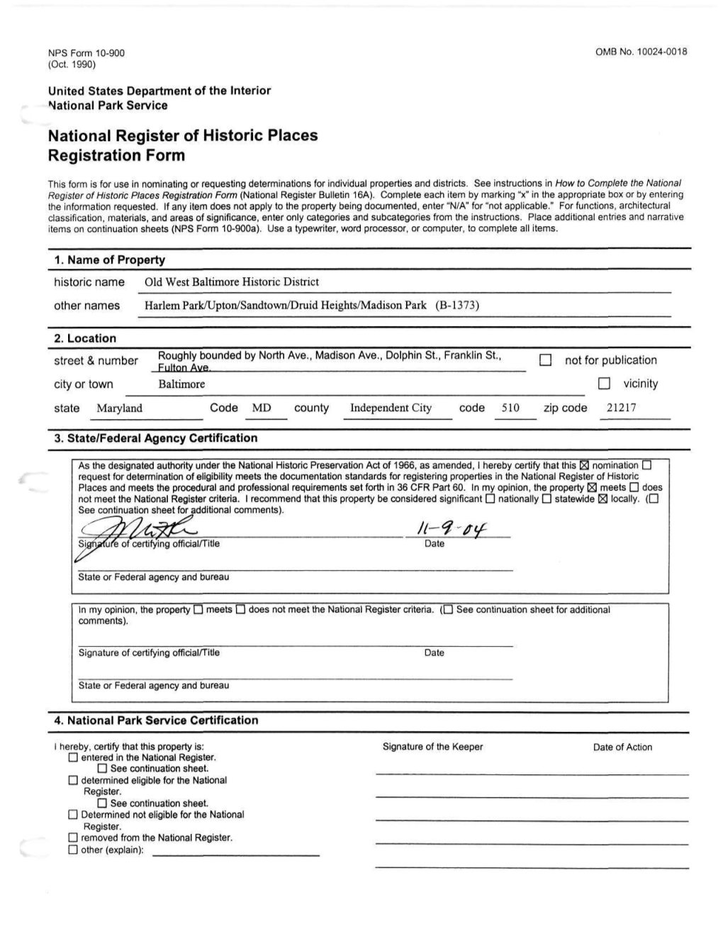 National Register of Historic Places Registration Form