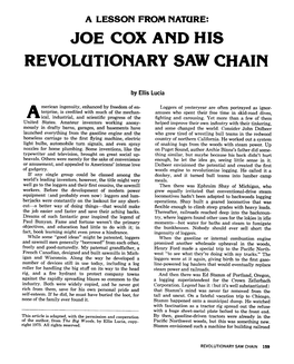 Joe Cox and His Revolutionary Saw Chain