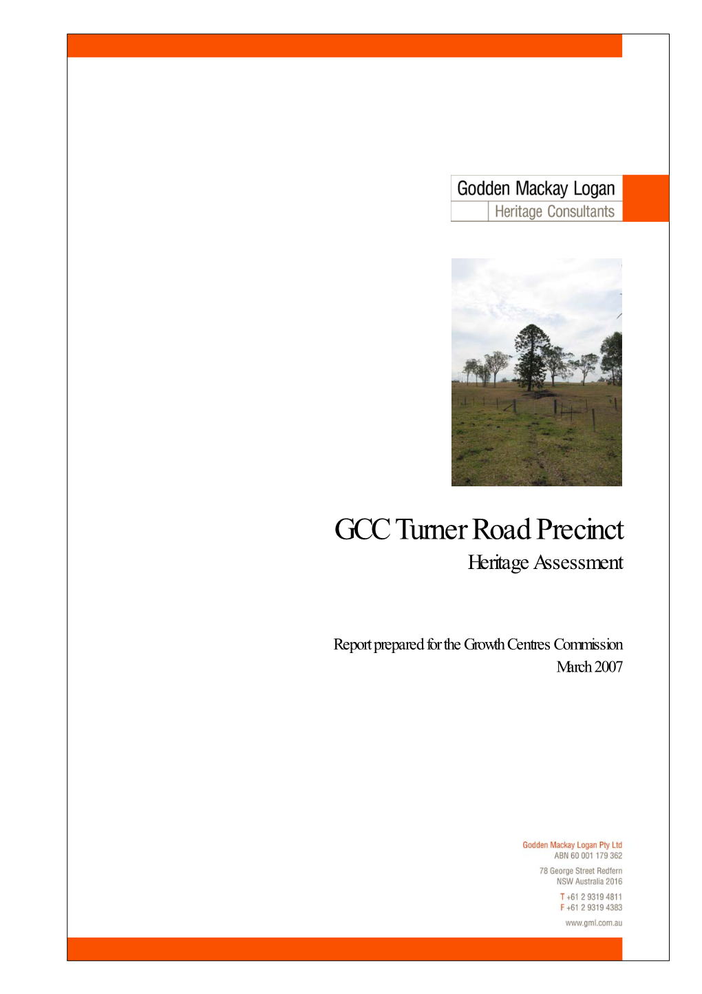 GCC Turner Road Precinct Heritage Assessment