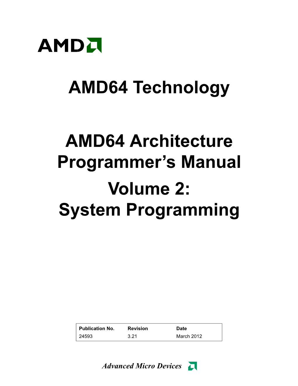 AMD64 Architecture Programmer's Manual, Volume 2